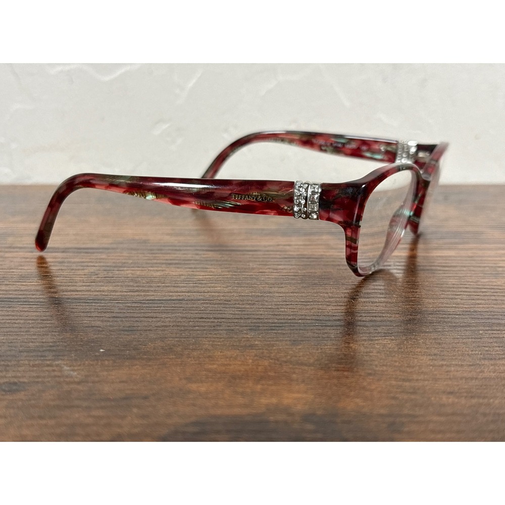 Tiffany & Co TF 2082-B Burgundy Tortoise Rhinestone Eyeglasses Frames 53-17-135